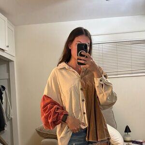 Colorblock Button-Up Shirt